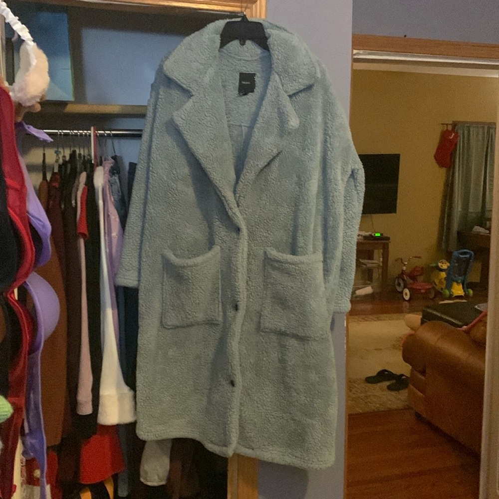 Forever 21 faux shearling duster coat